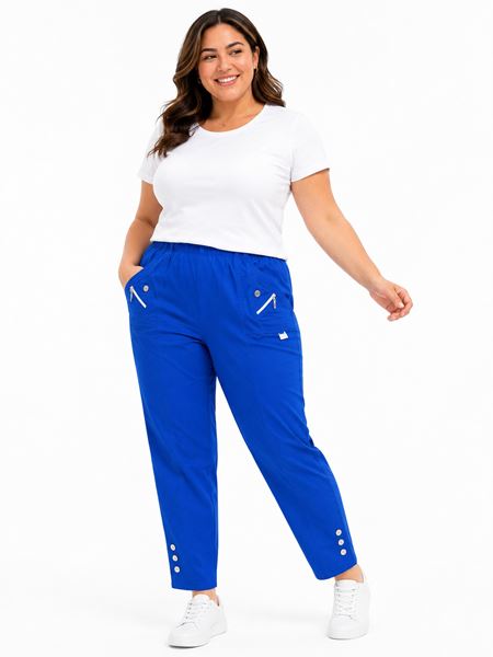 Picture of STRETCH TROUSER WITH ELASTIC WAIST - COTTON